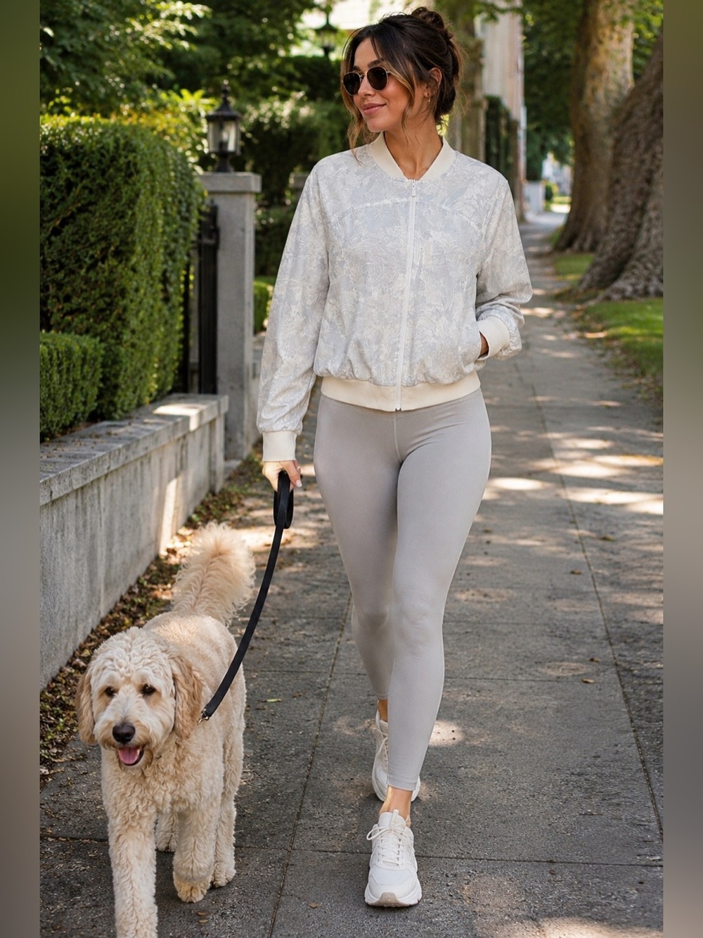 lululemon athletica White Patterned Bomber Jacket